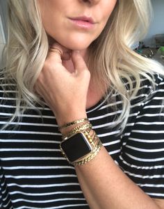 "🎉FITS ALL SERIES OF APPLE WATCH 1-6!🎉 💰 Receive 10% off your first purchase by signing up for my Newsletter! Just text YES2227 to phone number 29071 and you will receive a coupon code to use at checkout when completed! Thanks!💖 THE BOHO GLAM WRAP (available in Gold, Silver, Brown, White and Black) This Multi-toned gold snake print faux leather wrap Apple Watch Band will definitely get attention. Hope you like random strangers coming up to you asking where you got this cute band If you aren' Gold Apple Watch Band, Apple Watch Bands Fashion, Apple Watch Bands Women, Apple Watch Fashion, Rose Gold Apple Watch, Apple Watch 1, Apple Band, Gold Apple Watch, Smart Jewelry