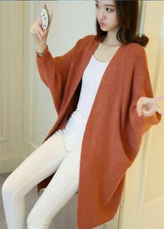 Women's Casual Knitted Cardigan Sweater Trench Coat Loose Long Winter Outwear | eBay Trendy Long Solid Sweater Coat, Casual V-neck Sweater Coat, Casual Knitted Long Sleeve Sweater Coat, Casual Long Knitted Outerwear, Casual Knitted Stretch Outerwear, Beige Knitted Stretch Cardigan, Beige Stretch Knitted Cardigan, Spring V-neck Sweater Coat In Solid Color, Casual Stretch Knitted Cardigan