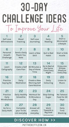 Month Challenge Ideas, Motivational Challenges, Monthly Challenge Ideas, Challenges For Couples, Life Infographic, Challenge For Teens, 30 Day Challenges, Create New Habits