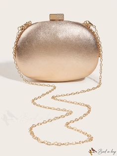 BirdinBag - Champagne Mini Handheld Womens Evening Purse in Elegant Design Gold Bags With Hasp Closure For Formal Events, Gold Bags With Hasp Closure For Formal Occasions, Formal Gold Bag With Hasp Closure, Mini Gold, Gold Clutch, Minimalist Pattern, Color Champagne, Evening Purse, Word Wrap