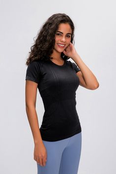 Unleash your playful side with our Round Neck Short Sleeve Active T-Shirt. This quirky tee is perfect for any active adventure, providing comfort and style. (No more boring workout clothes!) Stay cool and stylish in our versatile, relaxed fit tee. Active never looked so good! Features: Basic style Sheer: Opaque Stretch: Slightly stretchy Material composition: 100% nylon Care instructions: Machine wash cold. Tumble dry low. Imported Product measurements:4:Top Length 21.65 in, Bust 25.98 in, Sleev Gym Tops, Maxi Dress Cocktail, Maxi Dress Formal, Active Wear Leggings, Yoga Tops, Sleeves (women), Women's Fitness, Basic Style, Yoga Women