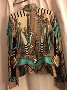 Western Jackets, Western Show Shirts, Jackets Style, Queen Outfits, Horse Show Clothes, Country Strong, Painted Fabric, Country Style Outfits