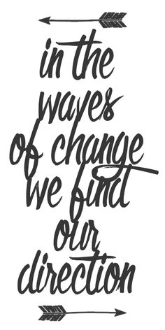 the phrase in the ways of change we find our direction is written on a white background