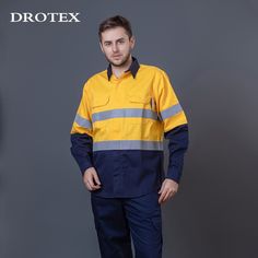 Hi Vis Blue Wear Rough Fireproof OEM Workwear Shirt | DROTEX Shirt Packaging, Father Shirts, Outfit Mujer, Gas Industry, Work Shirts, Water Proof