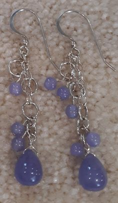 Sterling Lavender Jade Drops Dangle Earrings with earwires Approx. 2" ONE ONLY. Beautiful lavender jade teardrops with dangly little jade droplets. If you love the color lavender and any shade of purple, you will love these! Hypoallergenic Purple Dangle Teardrop Earrings, Purple Dangle Teardrop Earrings With Ear Wire, Purple Nickel-free Teardrop Dangle Earrings, Lavender Dangle Earrings With Ear Wire, Lavender Teardrop Earrings With Ear Wire, Lavender Dangle Jewelry With Dangling Beads, Lavender Earrings With Dangling Beads For Gifts, Lavender Dangle Earrings Hypoallergenic, Lavender Hypoallergenic Dangle Earrings