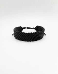 Casual Handmade Black Friendship Bracelets, Casual Black Wristband Bracelet, Casual Black Band Wristband Bracelet, Handmade Black Friendship Bracelets, Handmade Black Braided Casual Bracelet, Handmade Black Friendship Bracelets For Everyday, Handmade Black Casual Braided Bracelet, Casual Black Handmade Wristband, Casual Black Handmade Braided Bracelets