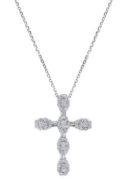 A cross is a personal symbol of hope. Our 18K White Gold Diamond Cross Chain Necklace is designed with both round brilliant cut Diamonds alongside baguette cuit Diamonds to enhace your classic style. Each cross we feature makes a statement all its own. Cross Chain Necklace, Personal Symbol, Diamond Cross Necklace, Diamond Cross Necklaces, Cross Chain, Diamond Cross, Cross Jewelry, Fashion Ring, Round Brilliant Cut Diamond