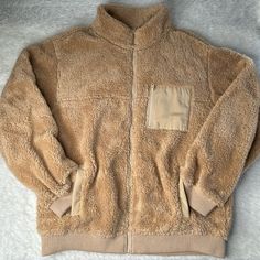 American Eagle Sherpa Jacket Sz M Nwt #10 Beige Fleece Jacket With Pockets For Cold Weather, Beige Fleece Jacket For Winter, Casual Winter Fleece Jacket With Faux Fur Lining, Casual Sherpa Outerwear With Fleece Lining, Sherpa Fleece Jacket With Faux Fur Lining, Casual Sherpa Fleece Jacket With Faux Fur Lining, Cozy Beige Fleece Jacket With Pockets, Winter Cozy Fit Fleece Jacket With Pockets, Cozy Beige Sherpa Outerwear