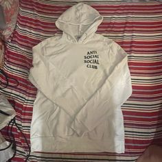 Unisex / Women Assc Anti Social Social Club Butterflies White Hoodie Sweatshirt -M/L Nwot New., Rare Piece, Looks So Cute , Polyester/ Cotton Mix Fabric, Pit To Pit - 21 In , Total Long From Shoulders To Hem - 28 In, Front Pocket , Extra White Bag/ Backpack For Sweatshirt , Check Measurement Before Buying , See All Pictures, Final Sale, No Returns, Came From Smoke Free, Pet Free Home. White Hoodie Sweatshirt, Crew Neck Cardigan, Anti Social Social Club, Men Sweatshirt, Pocket Cardigan, Anti Social, Sweaters Crewneck, Social Club, Distressed Black Jeans