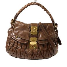 ad eBay - Pre-owned used 2wayShoulder Bag by MIU MIU infair condition. MaterialCalfskin (cowhide). >Outside /Button snap pocket x 2>Inside /interior zip pocket x 1. Pocket>flap. ColorBrown×Brown. A sense of use, scratches, scrubbing and stains on the item. Designer Brown Bag For Daily Use, Designer Flap Shoulder Bag With Handles, High-end Brown Top Handle Bag, High-end Brown Shoulder Bag, Brown Miu Miu Shoulder Bag With Detachable Strap, Miu Miu Brown Bag With Detachable Strap, Miu Miu Brown Shoulder Bag With Detachable Strap, Designer Handheld Bags With Gold-tone Hardware, Designer Brown Top Handle Bag