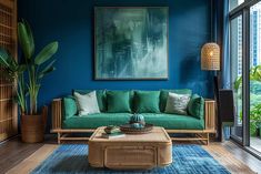 20 Tips for a Blue and Green Living Room | Green Snooze Teal Lounge, Mexican Farmhouse Decor, 70s Inspired Living Room, Cobalt Blue Paint, Blue And Green Living Room, 70s Living Room, Cottagecore Kitchen, Living Room Decor Tips, Brown Living Room Decor