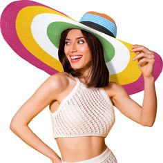 PRICES MAY VARY. Straw Sun Hats for Women- Sun hat is made of skin-friendly straw material, which is comfortable to wear and light and breathable. Not only environmentally friendly, but also allows you to stay cool in the hot summer. UPF50+ UV Sun Protection- Oversized wide brim hats for women provide perfect shade for your face, neck, ears and eyes and protects against over 98% of UV rays, so you never have to worry about UV rays and sun exposure again. One Size Fits All- The head circumference Fun Fedora Straw Hat For Beach, Fun Fedora Sun Hat For Vacation, Fun Fedora Sun Hat For The Beach, Multicolor Wide Brim Sun Hat For Vacation, Fun Curved Brim Bucket Hat For Beach, Fun Wide Brim Hats For Vacation, Playful Multicolor Sun Hat For The Beach, Playful Multicolor Sun Hat For Beach, Playful Summer Beach Straw Hat