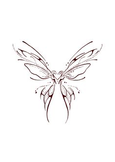 a butterfly tattoo design on a white background