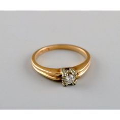 Swedish jeweler. Vintage ring in 18-carat gold adorned with 0.14 carat brilliant. 1930s. Diameter: 16 mm. US size: 5.5. In excellent condition. Stamped. Total weight: 3.3 grams. Classic Yellow Gold Engraved Ring With Single Diamond, Vintage Yellow Gold Round Diamond Ring, Classic Gold Cluster Ring With Single Diamond, Vintage Signet Ring With Single Diamond For Formal Occasions, Vintage Engraved Ring With Single Diamond For Formal Occasions, Gold Cluster Ring With Single Diamond For Formal Events, Gold Cluster Ring With Single Diamond For Formal Occasions, Vintage Yellow Gold Round Cut Rings, Vintage Yellow Gold Rings With Round Cut