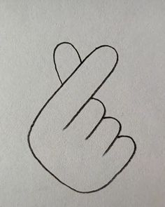 a drawing of a hand with two fingers in the middle