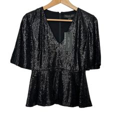 New With Tags. Retail: $385. Gorgeous Small Sequins Catch The Light, But In A Really Classy Way. Stunning In Person! Chiffon Sleeveless Top, Linen Sleeveless Top, Metallic Blouses, Striped Sleeveless Top, Long Sleeve Floral Top, Chiffon Ruffle, Flutter Sleeve Top, Rachel Zoe