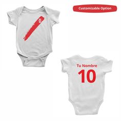 Franja Peruana: Have your baby show their passion for Peru with this Franja one-piece bodysuit! Customizable Design: You can customize their own franja bodysuit! Just click the "Personalize It" Diseño Personalizable: ¡Puedes personalizar su propio bodysuit de la franja! Simplemente haz click en la opción "Personalize It" Comfortable Combed Cotton Material: Our one-piece baby bodysuits are made with combed cotton, providing a soft feel and comfortable fit. Short Sleeve Crewneck Fit: Our Peru baby White Family Matching Bodysuit With Name Print, Customizable Fitted Short Sleeve Bodysuit, Customizable Short Sleeve Onesie, Unisex White Custom Print Onesie, White Custom Print Unisex Onesie, Family Matching Fitted White Onesie, White Fitted Onesie For Family Matching, Personalized Fitted White Bodysuit, White Fitted Family Matching Onesie