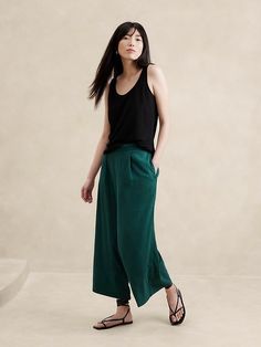 Linen-Blend Easy Wide-Leg Crop Pant | Banana Republic Factory Linen Blend Pants, Wide Leg Cropped Pants, Banana Republic Factory, Cropped Pants, Linen Blend, Banana Republic, Outfit Inspirations, Wide Leg, Spring Summer