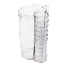 three clear containers stacked on top of each other in front of a white background with the lid open