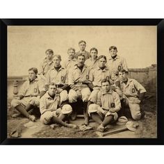 an old time baseball team is posing for a photo