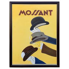 a painting of two men with hats on their heads and the words moisant above them