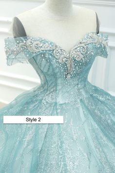 Beautiful wedding gown/dress made to fit your measurements! Transform into a princess with any of these sparkly ball gown wedding/prom dresses: Style 1: - Mint blue with ombre effect - Long transparent sleeves - Illusion sweetheart neck - Beadings along neck and chest area - Adjust fit with lace-up back - Shine day or night with shimmering glitter tulle Style 2: - Aqua blue - Illusion off the shoulder - Hanging sleeves - Beaded lace on bodice - Adjust fit with lace-up back - Shine day or night w Mint Ball Gown, Ball Gown Wedding Dress With Train, Blue Bridal Dress, Hanging Sleeves, Sparkly Ball Gown, Transparent Sleeves, Wedding Dress With Train, Blue Colour Dress, Sparkle Ball