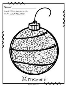 a christmas ornament coloring page for kids