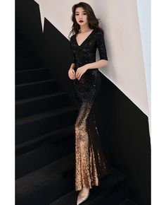 Get 10% off now! Buy ombre sparkly mermaid evening dress vneck with half sleeves at cheap price online. Free stable shipping and pro custom service since 2009. V-neck Mermaid Dress For Party Season, V-neck Mermaid Dress For Night Out, Evening V-neck Sequined Mermaid Dress, Formal V-neck Mermaid Dress With Sequins, Formal V-neck Sequin Mermaid Dress, Glamorous V-neck Mermaid Dress For Night Out, Sequined V-neck Mermaid Dress For Night Out, V-neck Mermaid Dress With Sequins For Night Out, Mermaid Evening Dress