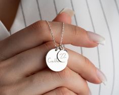 Personalized Disc Date and Name Necklace with Birthstone, Large Disc-Tiny Dİsc Necklace, Birthstone Disc Necklace, Birthday Disc Name Necklace Under the Station4Jewelry brand, we are here with many designs with high quality, original design, at the center of elegance , decorated with eye-catching details. DETAILS OF OUR PRODUCTS ✔️ Our products are mostly open to customization, feel free to request any customization for the product you are interested in. We will gladly try to make this happen. ✔️ High Quality Solid Sterling Silver 925 safe for sensitive skin ✔️ Finish: Sterling Silver ∙ 18K Gold ∙ Rose Gold ✔️ Chain length available in sizes 14" - 33" ✔️ Gift Box: This necklace comes with gift box. ✔️ Warning --- Alcohol based liquids (or any harsh substances) may dissolve the ink. --- Sho Handmade Round Charm Necklace For Birthday, Round Charm Necklaces For Birthdays, Round Charms Necklace For Birthday Gift, White Round Charm Necklace For Birthday, Handmade Round Charm Necklaces For Birthday, White Round Pendant Charm Necklaces For Birthday, White Round Pendant Charm Necklace For Birthday, Nickel Free Round Charm Necklaces For Birthday, Nickel-free Round Charm Necklaces For Birthday Gift