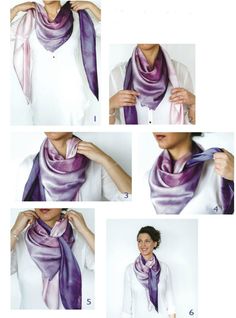 Крендель из шелкового платка. Áo Blu, Ways To Tie Scarves, Tie A Scarf, Scarf Knots, Mode Tips, Ways To Wear A Scarf, How To Wear A Scarf, Diy Scarf, Tie Scarf