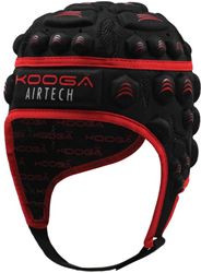 the kooga airtech headgear is black and red