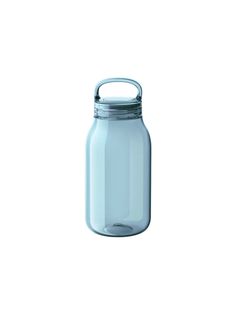 a blue glass jar with a metal handle