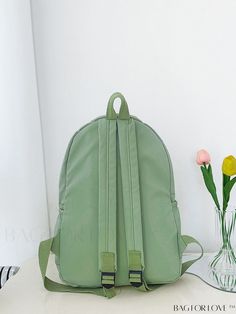 BagForLove - Chic Womens Backpack: Stylish Shoulder Bag for College with Solid Color Design Product Description Color Green Composition 100% Nylon Bag Size Medium Pattern Type Plain Material Polyamide Style Unisex Closure Type Zipper Features Foldable Type Classic Backpack Size Chart INCH CM Handle Height Strap Length Bag Height Bag Width Bag Length 2.8 inch 31.5 inch 15.7 inch 6.7 inch 12.2 inch Handle Height Strap Length Bag Height Bag Width Bag Length 7 cm 80 cm 40 cm 17 cm 31 cm Details Pict Shoulder Bag For School, Preppy Bags, Gothic Pattern, Bag For School, Colorful Backpacks, College Bags, Stylish Shoulder Bag, Classic Backpack, Nylon Bag