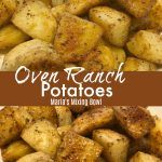 there are two pictures of oven roasted potatoes