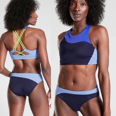 Reposhing This Item I Purchased From @Emilysheba. Loved It, But It Looks Bigger On Me Questions? Leave A Comment Below! Sporty T-back Swimwear For Training, Blue Stretch Swimwear For Training, Blue Sporty Swimwear, Blue Fitted Swimwear For Training, Blue Moisture-wicking Swimwear For Training, Blue Fitted Training Swimwear, Blue Activewear For Poolside And Beach Season, Sporty Color Block Tankini For Sports, Sporty Fitted Color Block Tankini