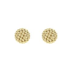 Signature Caviar beading forms these classic 18K gold earrings. Finished with 18K gold post backs. Gold Earrings With Spacer And Round Beads, Elegant Gold Earrings With Polished Beads, Gold Earrings With Round Beads For Pierced Ears, Gold Beaded Drop Earrings For Formal Occasions, Elegant Gold Beaded Earrings, Elegant Gold Plated Round Bead Earrings, Yellow Gold Round Beads Earrings, Elegant Gold Beaded Earrings With Spacer Beads, Elegant Gold Plated Earrings With Round Beads