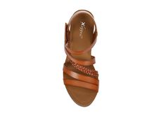 XAPPEAL Womens Maggy Wedge Sandal - COGNAC Trendy Ankle Strap Wedge Sandals, Trendy Medium Width Ankle Strap Wedge Sandals, Trendy Wedge Heel Sandals With Removable Insole, Trendy Medium Width Wedge Sandals With Heel Strap, Trendy Wedge Sandals With Woven Sole And Ankle Strap, Trendy Ankle Strap Wedge Sandals With Woven Sole, Adjustable Brown Wedge Heel Sandals, Casual High Heel Sandals With Braided Straps, Casual Open Toe Heels With Braided Straps