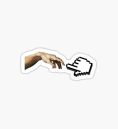 the creation of human hand holding something in it's palm sticker on a white background