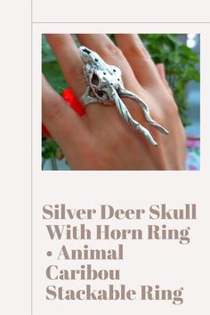 Deer Skull Gothic ring Skull With Horns, Deer Skull, Deer Skulls, Ring Collection, Skull Ring, Stackable Ring, Animal Fashion, Ring Unique