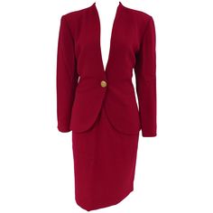 Luisa Spagnoli fucsia wool skirt suit totally made in italy in size 44