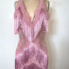 This Pink Number Has Lace Cutouts And Fringe Details Perfect For A Party Where You Plan To Dance And Move! Size Small Fits Sizes 4-6 Color Dusty Pink Never Worn Unfortunately Bought This Right Before Getting Pregnant No Rips Or Flaws Lace Fringe Dress, Pink Flapper Dress, Before Getting Pregnant, Disco Dress, Tassel Dress, Lace Cutout, Fringe Dress, Getting Pregnant, Soul Food