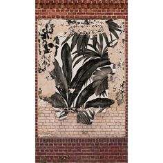 A realistic faux brick mural design with a distressed palm print at the centre. Supplied as 3 drops on a 53cm wide roll. Mural can be repeated sidetoside if desired. Contemporary Wallpaper Designs, Not Wallpaper, Motif Jungle, Wallpaper Art Deco, Sidewalk Art, Teal Wallpaper, Plain Wallpaper, Faux Brick, Art Deco Wallpaper