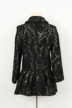 Chanel Black Wool Coat Jacket For Sale at 1stDibs Evening Wool Coat With Lapel Collar For Fall, Black Wool Party Outerwear, Evening Wool Coat With Lapel Collar For Winter, Wool Coat For Evening Wear In Fall, Evening Wool Long Coat For Fall, Evening Wool Coat For Fall, Evening Long Wool Coat For Fall, Fall Evening Long Wool Coat, Black Wool Party Blazer