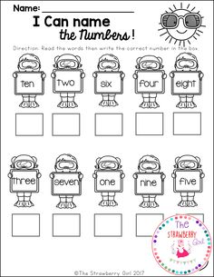 the i can name the numbers worksheet