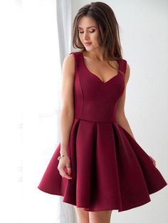 Maroon Homecoming Dress, Maroon Prom, Maroon Prom Dress, Prom Dress Short, Simple Homecoming Dresses, School Dance Dresses, Simple Prom Dress, Graduation Dresses, Short Homecoming Dress