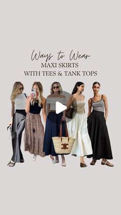 EStyle Expressions │ Style Alchemist  │ Outfit Ideas on Instagram: "Maxi Skirts with Tees & Tank Tops: 5 effortless ways to style them! 🌞✨ 

#summerstyle #summerwear #maxiskirt #skirtstyle #tees #tanktop #outfitideas #outfit #outfitinspiration #outfitinspo #ootd #styleguide #stylingtips #styleinspiration #estyle #howtowear #waystowear #waystostyle #eternalstyle #estyleexpressions" Alchemist Outfit, June 19, Maxi Skirts, Summer Wear, Skirt Fashion, Style Guides, Maxi Skirt, Outfit Inspirations, Outfit Ideas