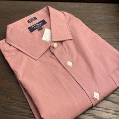 Jcrew 80’s 2-Ply Button Down Shirt In Size Large 16-161/2. New With Tags Pink Button-up Dress Shirt, Classic Solid Camp Shirt With Button Closure, Classic Short Sleeve Button-up Shirt With Snap Buttons, Classic Spring Camp Shirt, Casual Pink Dress Shirt For Work, Spring Classic Button-up Camp Shirt, Classic Spring Button-up Camp Shirt, Classic Shirt With Button Closure And Camp Collar, Classic Shirt With Camp Collar And Button Closure