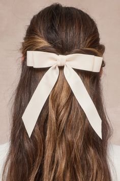 Ivory Bow Clips - Hair Clip Set - Two-Piece Bow Set - Hair Bow - Lulus Bow Barrette, French Clip, Satin Ribbon Bow, Velvet Hair, Bow Clip, Ribbon Hair Bows, French Barrette, Ribbon Hair, Matte Satin