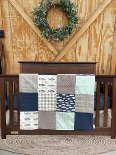 New Release Boy Crib Bedding - Trout Fishing Baby Bedding Collection - DBC Baby Bedding Co Fishing Nursery Theme, Boy Crib Bedding, Fishing Baby, Fishing Nursery, Fishing Design, Serene Environment, Boys Crib, Baby Fish, Patchwork Blanket