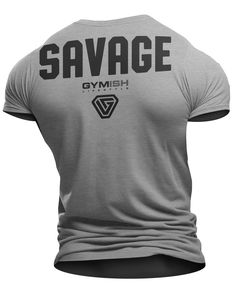 097. Savage Back Design Workout T-Shirt for Men T-Shirt Heather Grey T-Shirt GYMISH LIFESTYLE Gym Deadlift, Manly Fashion, Funny Gym Shirts, Gym Apparel, Gym Outfit Men, Funny Gym, Mens Workout Shirts, Funny Shirts For Men, Gym Shirt